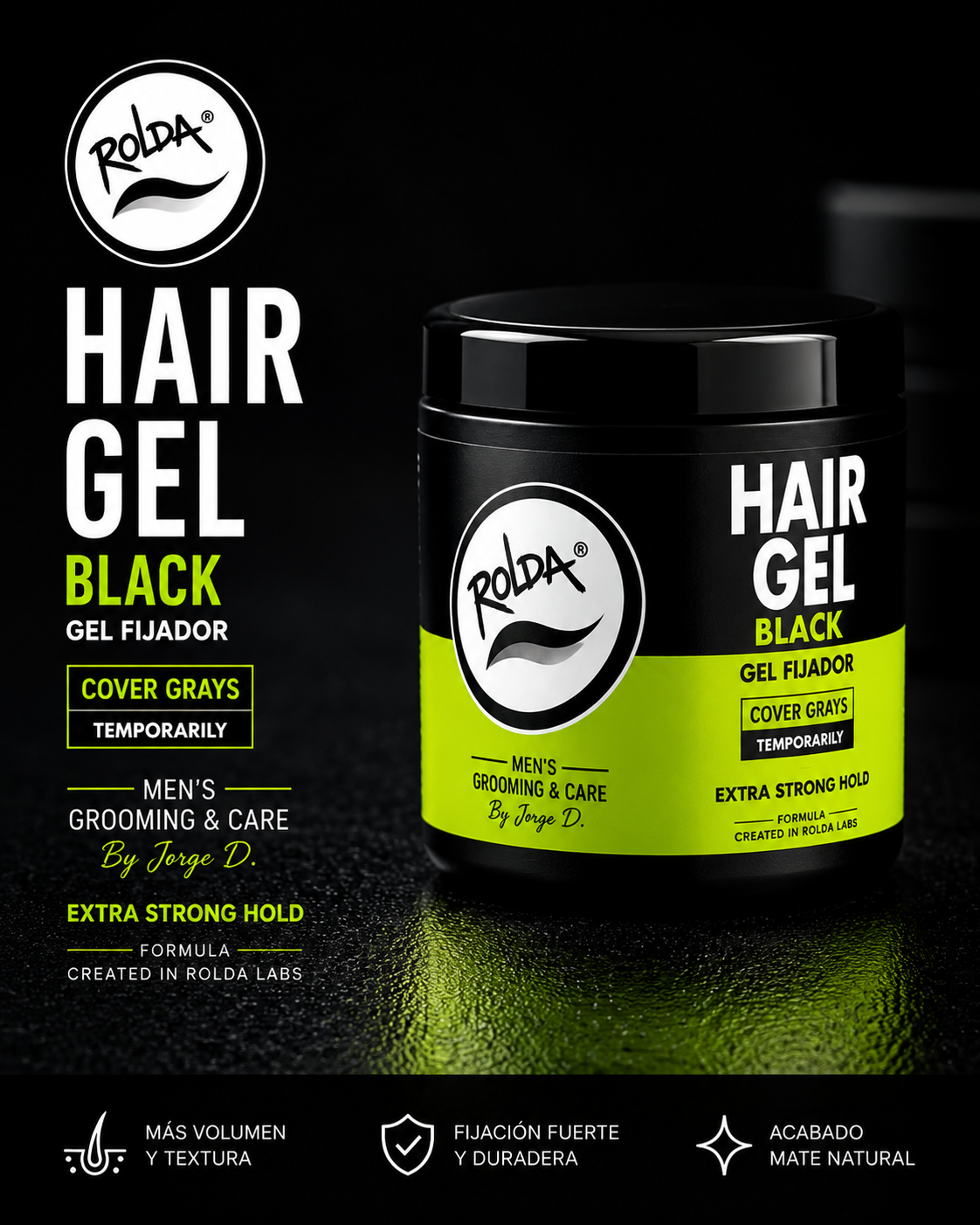 ROLDA Hair Gel Black